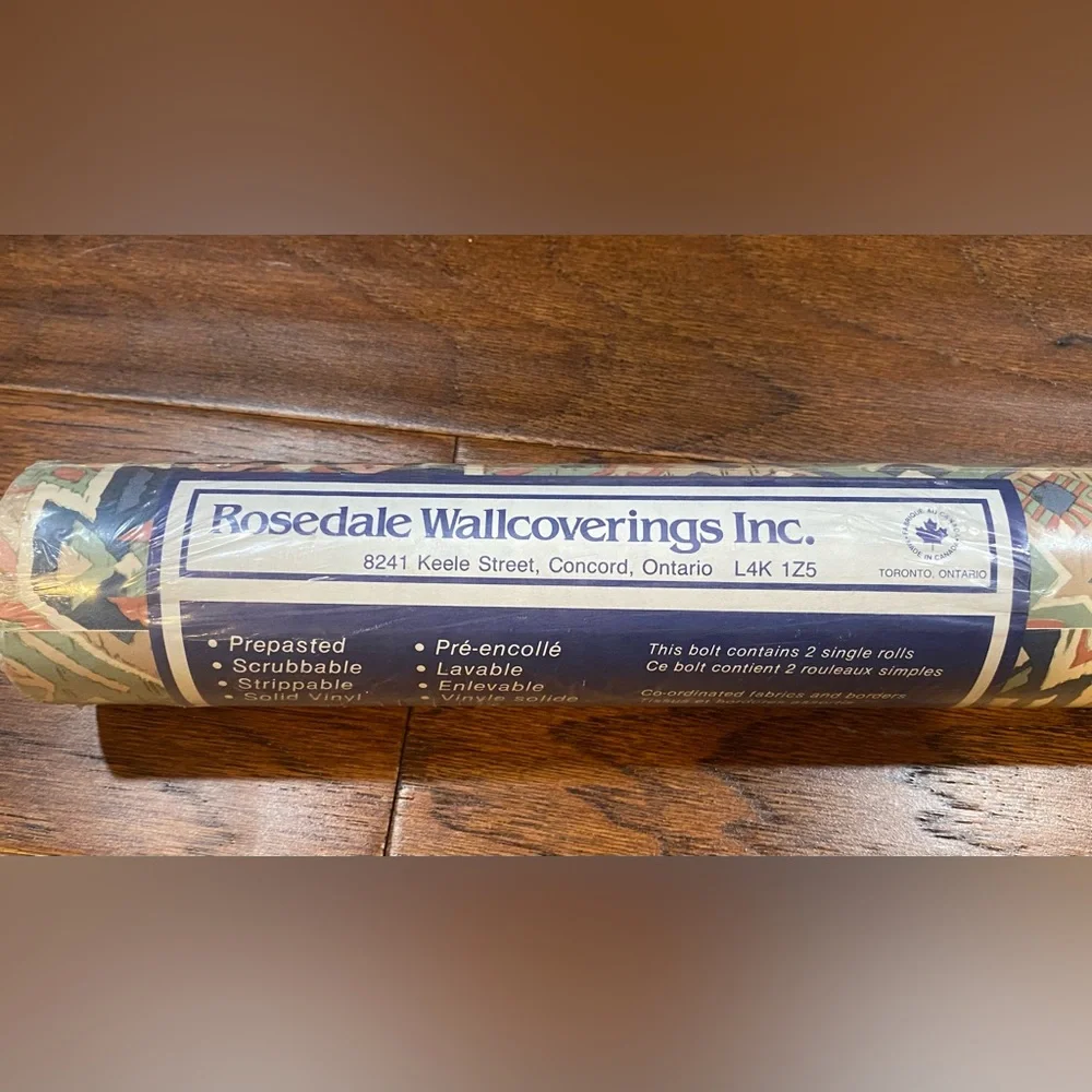 New Vintage Rosedale‎ Wallcoverings Inc., Aztec Geometric Pattern Wallpaper Roll